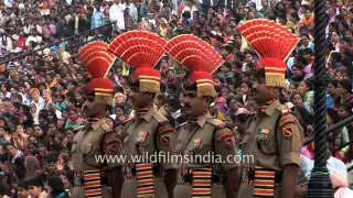 Gate opening during the flag down ceremony at Wagah Border