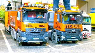 AMAZING RC TRUCKS AND CONSTRUCTION SITE IN MOTION / MB ACTROS TIPPER TRUCKS / RC DIGGER LIEBHERR