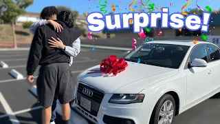 Surprising MY Lil Brother With His Dream Car ! *Emotional*