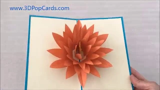 Water Lily Pop Up Greeting Cards -3D Paper Flower Art