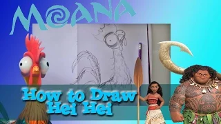 How to Draw HEI HEI the Chicken from Disney's MOANA - @dramaticparrot