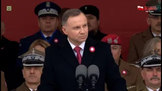 Przemówienie prezydenta Andrzeja Dudy wygłoszone na Placu Marszałka Józefa Piłsudskiego