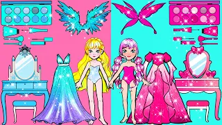 Paper Dolls Dress Up - Emoji Makeup Beautiful Drawing Dresses Handmade - Barbie Story & Crafts