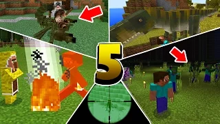TOP 5 ADDONS in MCPE 1.0+ - Minecraft PE (Pocket Edition)