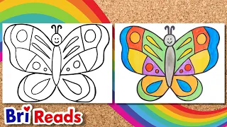 HOW TO DRAW A COLORFUL BUTTERFLY | Easy Step by Step Tutorial for Kids with Bri Reads