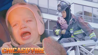 Kidd's Heroic Baby Rescue From Rooftop Fire Ends Bad | Chicago Fire