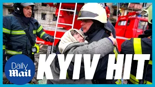 Kyiv news: Apartment block hit by Russia in Ukraine capital leaves at least two dead