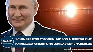 PUTINS KIREG: Schwere Explosionen! Videos aufgetaucht! Kamikazedrohnen! Heftige Attacken der Russen