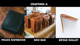 Crafting a Leather Police Notebook Cover / Leather Bike Bag / Bifold Wallet - Videos 4-6