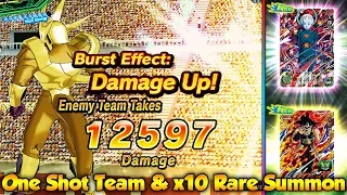 ONE SHOT Team Attack! (Ranked Battle) & x10 RARE Gacha Summon! - Super Dragon Ball Heroes WM