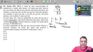 (Enem PPL 2022) A meta de uma concessionária de automóveis é vender, pelo menos, 104 carros por mês.