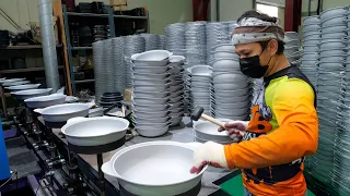 The process of mass-producing coated frying pans, frying pans and pot factories in Korea