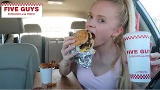 Trying *FIVE GUYS* for the FIRST TIME | Burger, Fries, Milkshake...