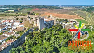 Obidos Medieval Town 🏰 Castle aerial view - Vila e Castelo de Óbidos - 4K UltraHD