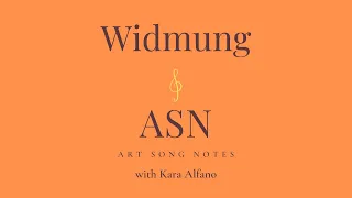 Art Song Notes: Widmung (R. Schumann)