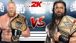 WWE 2K23 BROCK LESNAR VS. ROMAN REIGNS CHAMPION VS. CHAMPION MATCH!