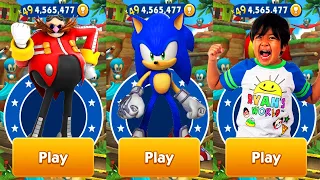 Tag with Ryan vs Sonic Prime Dash - Sonic Prime vs Ryan's World vs All Bosses Zazz Eggman