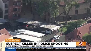 Homicide suspect killed in shootout in with police officers in Phoenix