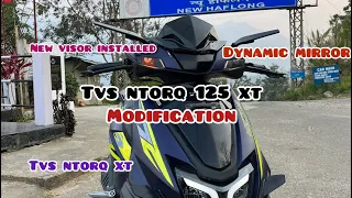 Tvs Ntorq 125  new edition modifications 😱|| installation dynamic mirror/visor.