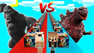 ¡DESAFIO DE LUCKY BLOCKS DE GODZILLA VS KING KONG! 😱 BEBE NOOB Y BEBE NOOBSI EN MINECRAFT