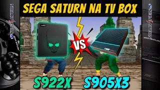 Teste comparativo Sega Saturn no EmuELEC: TVBox GT King S922x Vs S905x3. (Gamestick GD10 não roda)