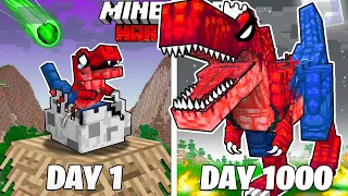 I Survived 1000 Days as SPIDER REX in HARDCORE Minecraft! (Full Story)