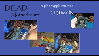 how to repair dead motherboard | 4 pins power supply remove, cpu fan on but no display | repaired |