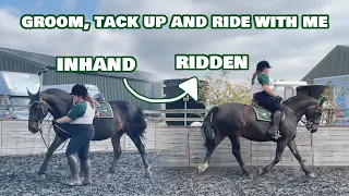 GROOM, TACK UP AND RIDE WITH ME | Inhand to ridden schooling session