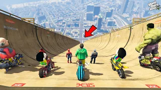 GTA 5: Franklin & Shinchan MEGA Ramp Challenge with AVENGERS ARMY AND GHOST ARMY! | (GTA 5 mods)