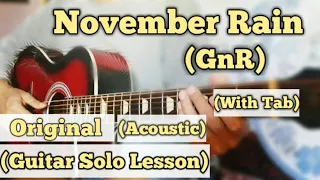 November Rain - Guns N' Roses | Guitar Solo Lesson | With Tab | (Acoustic Solo)