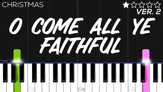 Christmas - O Come All Ye Faithful | EASY Piano Tutorial