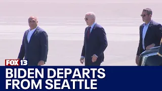 Biden departs from Seattle after several campaigning events | FOX 13 News