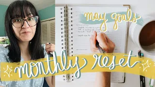 MONTHLY RESET | may goal-setting, planning, bullet journal set up + powersheets