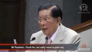 Enrile says Miriam is a 'bitter hater'