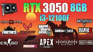 RTX 3050 8GB + i3 12100F : Test in 15 Games - RTX 3050 Gaming