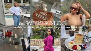 #weeklyvlog | My Husbands Birthday Dinner | Lux Penthouse Stay | Sjava Concert 🤍🎂🥂🎤