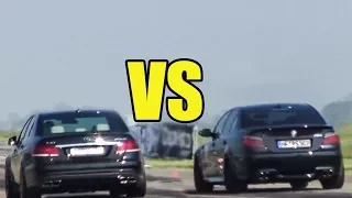 BMW M5 V10 vs Mercedes E63 AMG vs C63 AMG - RACE!