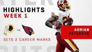 Adrian Peterson Gets 26 Carries & 96 Yards in 1st Game w/ Redskins