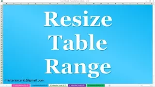 How to Resize Table Range in MS Excel 2016