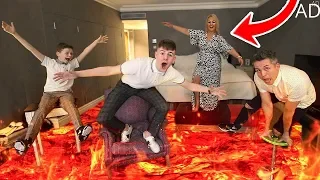 FLOOR IS LAVA For 24 HOURS!! - FAMILY CHALLENGE *Gone Too Far*