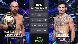 ALEXANDER VOLKANOVSKI VS MAX HOLLOWAY 3 FULL FIGHT UFC 276