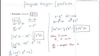 SFU MATH152 7.1 Integration by Parts (main lecture)