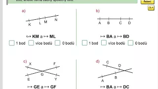 Opakování (vzájemná poloha polopřímek), Geometrie pro 5.roč., str. 7, cv. 1