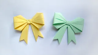 Cute PAPER BOW | Decoration for any box or holday card | Origami Craft Tutorial DIY by ColorMania