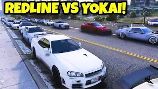 Tony REDLINE VS YOKAI 11vs11 FIRST Crew Battle RACE! | GTA 5 RP NoPixel