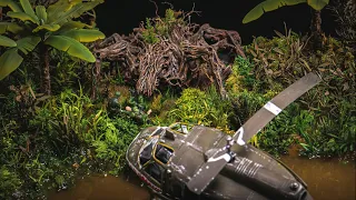 Minibricks: Diorama of realistic Crashed Helicopter in the forest / 3D printer Anycubic Photon M3