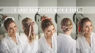5 Helppoa Kampausta Huivilla // 5 Easy Summer Hairstyles with a Scarf