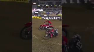 HIT so HARD it busted his gas tank 🤕 Chase Sexton #shorts #dirtbike #motorcycle #crash