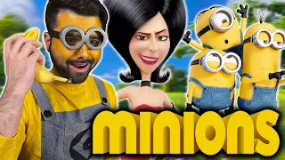 THE MINIONS ARE HILARIOUS! Minions Movie Reaction! BOB NOW THE KING OF ENGLAND and BANANAS!!