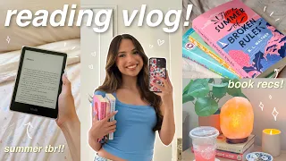 READING VLOG! 🫶🏼 summer book recs, tbr, reading people we meet on vacation, atomic habits, etc